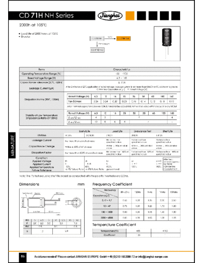 Jianghai [non-polar radial] NH Series  . Electronic Components Datasheets Passive components capacitors Jianghai Jianghai [non-polar radial] NH Series.pdf