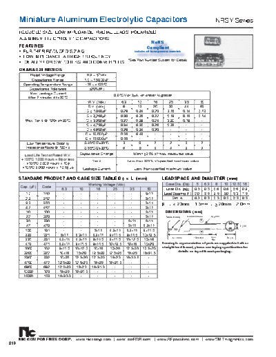 NIC [radial thru-hole] NRSY Series  . Electronic Components Datasheets Passive components capacitors NIC NIC [radial thru-hole] NRSY Series.pdf