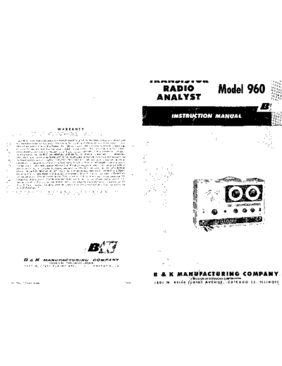 B&K bk model 960 transistor radio analyst  . Rare and Ancient Equipment B&K bk_model_960_transistor_radio_analyst.pdf