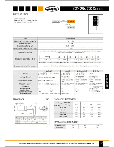 Jianghai [radial thru-hole] GK Series  . Electronic Components Datasheets Passive components capacitors Jianghai Jianghai [radial thru-hole] GK Series.pdf