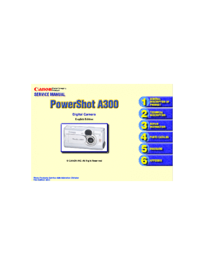 CANON service manual powershot a300 506  CANON Camera A300 service_manual_powershot_a300_506.pdf