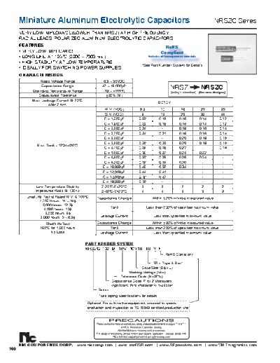 NIC [radial thru-hole] NRSZC Series  . Electronic Components Datasheets Passive components capacitors NIC NIC [radial thru-hole] NRSZC Series.pdf