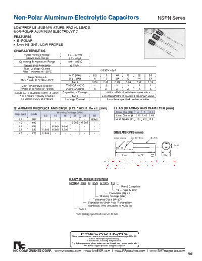 NIC [non-polar radial] NSRN Series  . Electronic Components Datasheets Passive components capacitors NIC NIC [non-polar radial] NSRN Series.pdf