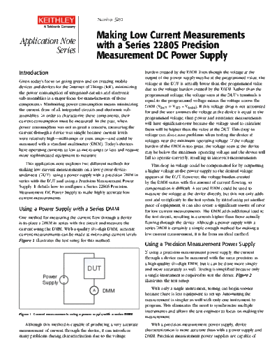 Keithley 2280S Low Current AppNote  Keithley 2280 2280S Low Current AppNote.pdf