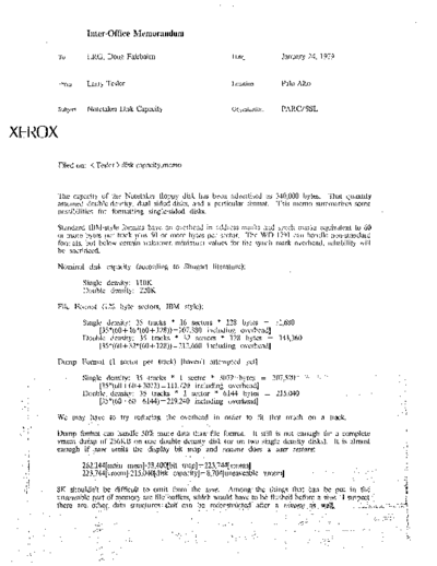 xerox 19790124 Notetaker Disk Capacity  xerox notetaker memos 19790124_Notetaker_Disk_Capacity.pdf