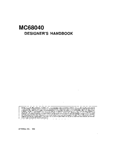 motorola MC68040 Designers Handbook 1990  motorola 68000 MC68040_Designers_Handbook_1990.pdf
