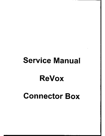 REVOX Revox-Connector box-Schematic  REVOX Connector Box Revox-Connector_box-Schematic.pdf