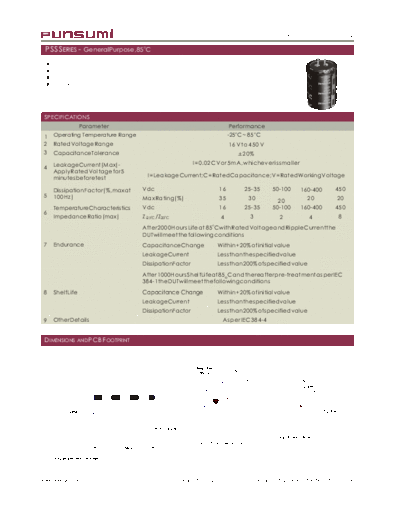 Punsumi [snap-in] PSS Series  . Electronic Components Datasheets Passive components capacitors Punsumi Punsumi [snap-in] PSS Series.pdf