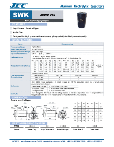 JEC [screw-terminal] SWK Series  . Electronic Components Datasheets Passive components capacitors JEC JEC [screw-terminal] SWK Series.pdf