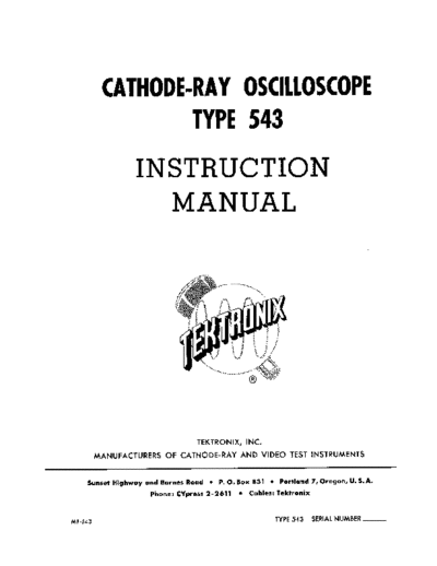 Tektronix 543  Tektronix 543.pdf