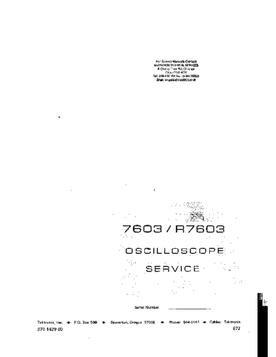 Tektronix 7603. R7603. SCOPE. WSM. MTS. 12255.  Tektronix 7603. R7603. SCOPE. WSM. MTS. 12255..pdf