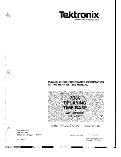 Tektronix 7B85 Op  Tektronix 7B85_Op.pdf