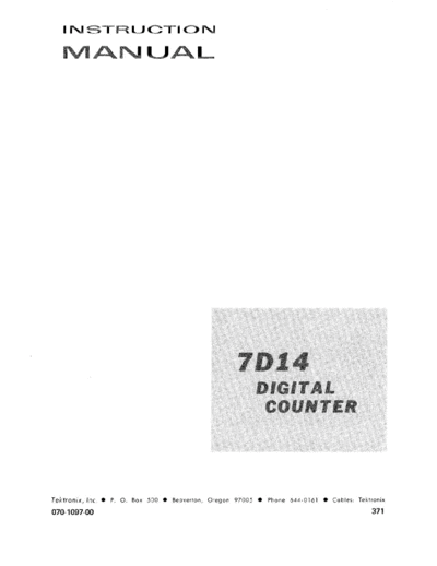 Tektronix 7D14 Digital Counter  Tektronix 7D14 Digital Counter.pdf