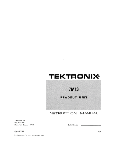 Tektronix 7M13  Tektronix 7M13.pdf