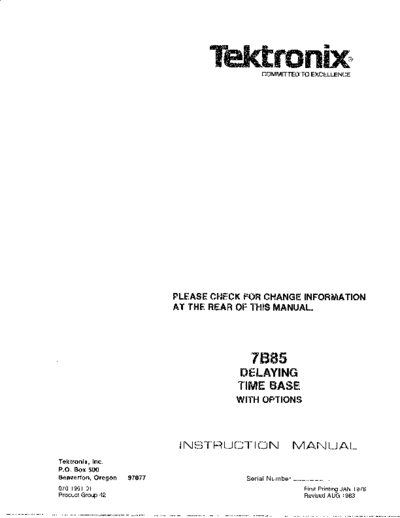 Tektronix 7b85 sm  Tektronix 7b85_sm.pdf