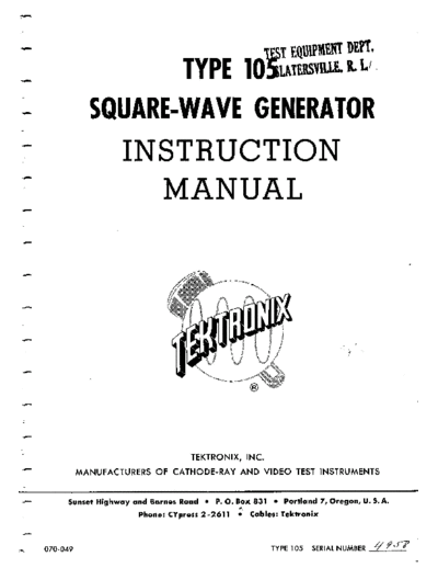 Tektronix 105  Tektronix 105.pdf