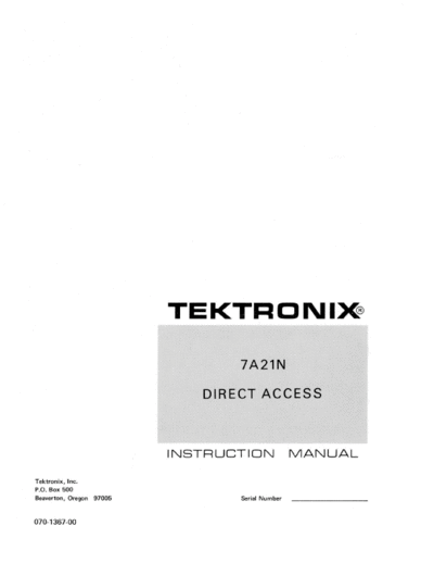 Tektronix tek-7a21n  Tektronix tek-7a21n.pdf