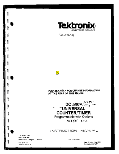 Tektronix DC5009 Universal Counter-Timer  Tektronix DC5009 Universal Counter-Timer.pdf
