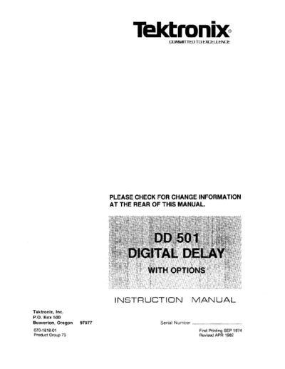 Tektronix DD501 Digital Display (w. Options) (Plugin) (1982) WW  Tektronix DD501 Digital Display (w. Options) (Plugin) (1982) WW.pdf