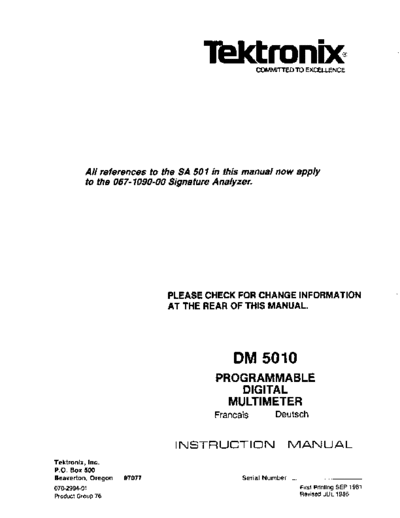 Tektronix DM5010  Tektronix DM5010.pdf