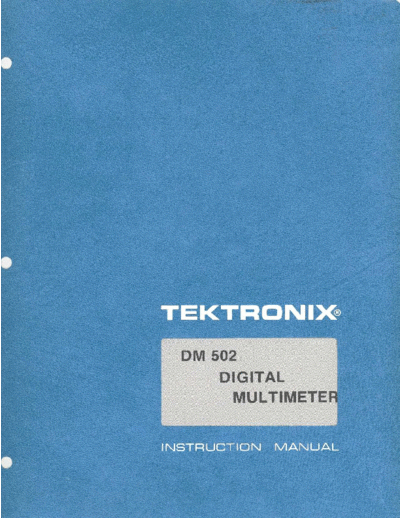 Tektronix DM502   Tektronix DM502 .pdf