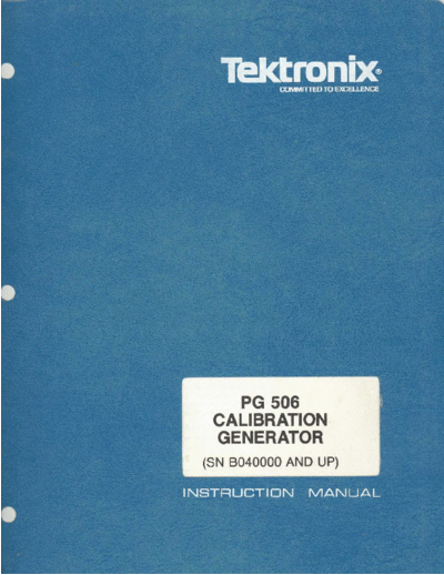 Tektronix PG506   Tektronix PG506 .pdf