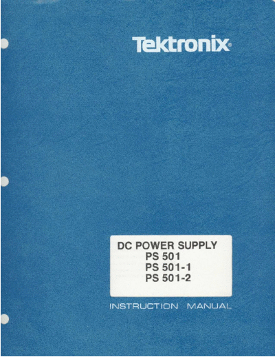 Tektronix PS501   Tektronix PS501 .pdf