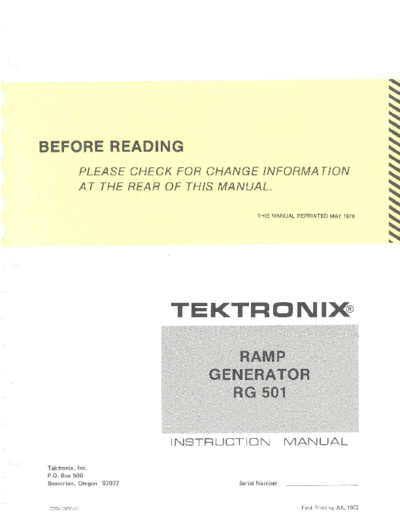 Tektronix RG501   Tektronix RG501 .pdf