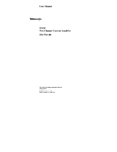 Tektronix TEK 11A16 User  Tektronix TEK 11A16 User.pdf