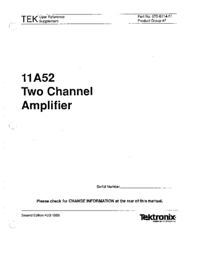 Tektronix TEK 11A52 User Reference  Tektronix TEK 11A52 User Reference.pdf