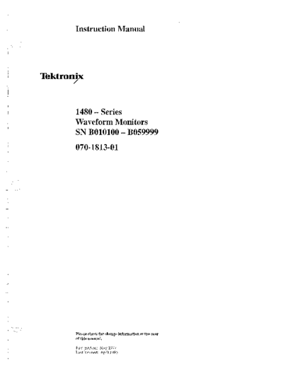 Tektronix TEK 1480 Series Instruction  Tektronix TEK 1480 Series Instruction.pdf