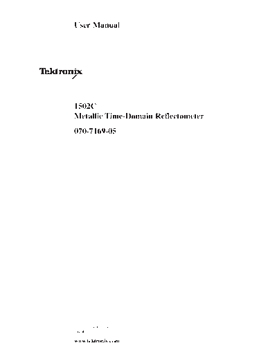 Tektronix TEK 1502C User  Tektronix TEK 1502C User.pdf