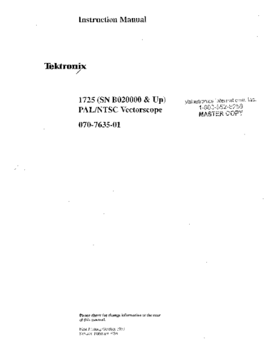 Tektronix TEK 1725 Instruction  Tektronix TEK 1725 Instruction.pdf