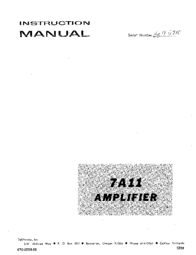 Tektronix TEK 7A11 Instruction  Tektronix TEK 7A11 Instruction.pdf