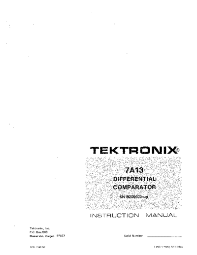 Tektronix TEK 7A13 Operation Only  Tektronix TEK 7A13 Operation Only.pdf