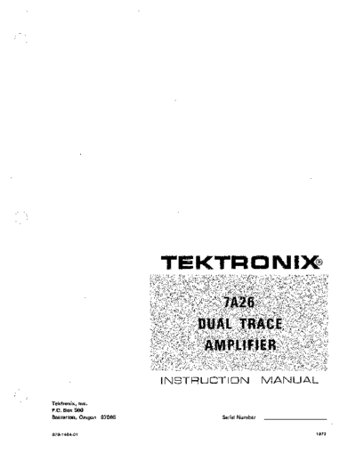 Tektronix TEK 7A26 Instruction  Tektronix TEK 7A26 Instruction.pdf