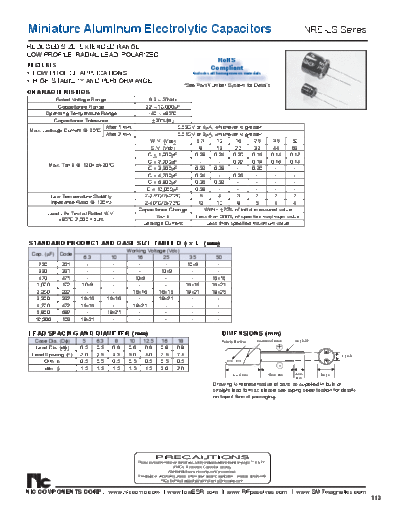 NIC [radial thru-hole] NRELS Series  . Electronic Components Datasheets Passive components capacitors NIC NIC [radial thru-hole] NRELS Series.pdf