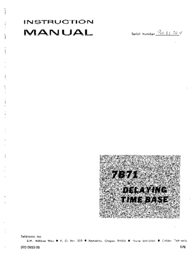 Tektronix TEK 7B71 Instruction  Tektronix TEK 7B71 Instruction.pdf