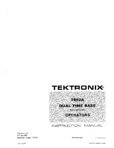 Tektronix TEK 7B92A Operation  Tektronix TEK 7B92A Operation.pdf