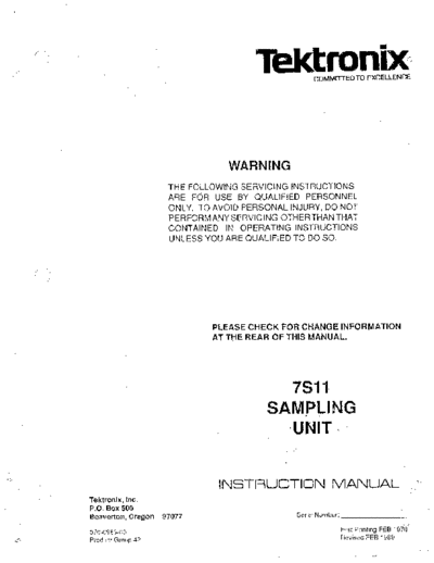 Tektronix TEK 7S11 Instruction  Tektronix TEK 7S11 Instruction.pdf