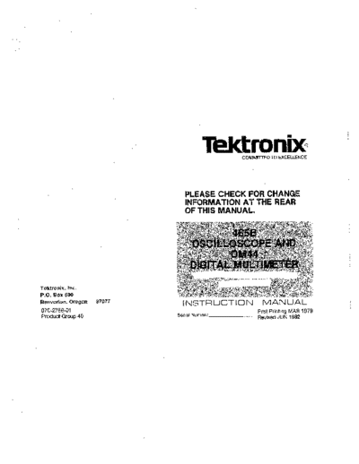 Tektronix TEK 465B Instruction  Tektronix TEK 465B Instruction.pdf