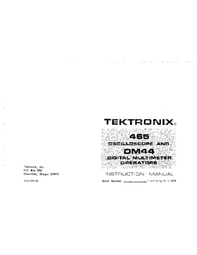 Tektronix TEK 465 252C DM44 Operator  Tektronix TEK 465_252C DM44 Operator.pdf