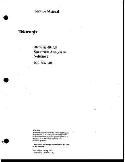 Tektronix TEK 494A 252C 494AP Service Vol 2  Tektronix TEK 494A_252C 494AP Service Vol 2.pdf