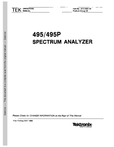 Tektronix TEK 495 495P Operation  Tektronix TEK 495 495P Operation.pdf