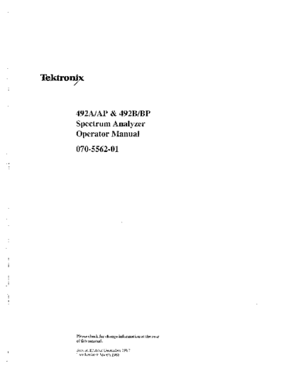 Tektronix TEK 492A 252C AP 252C B 252C BP Operator  Tektronix TEK 492A_252C AP_252C B_252C BP Operator.pdf