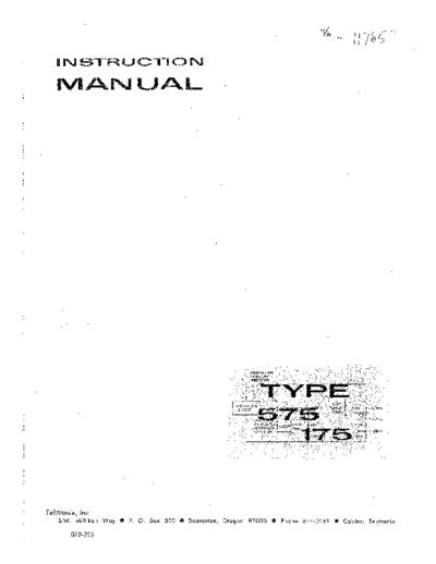 Tektronix TEK 575 Instruction  Tektronix TEK 575 Instruction.pdf