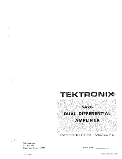 Tektronix TEK 5A26 Operation Only  Tektronix TEK 5A26 Operation Only.pdf
