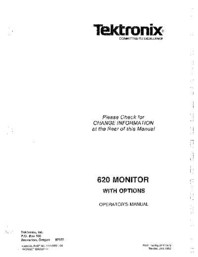 Tektronix TEK 620 Operator  Tektronix TEK 620 Operator.pdf