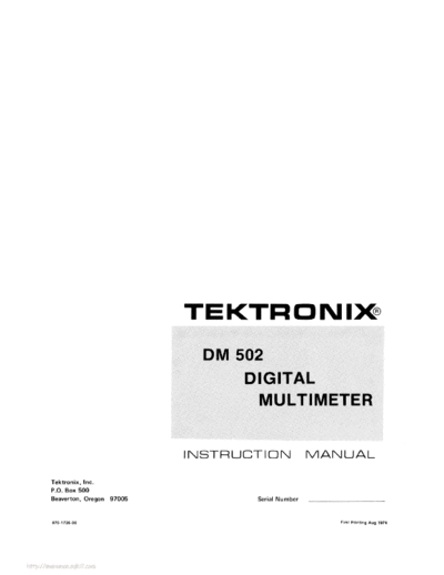 Tektronix dm-502  Tektronix dm-502.pdf