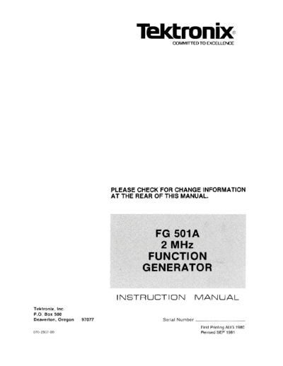 Tektronix fg501a  Tektronix fg501a.pdf